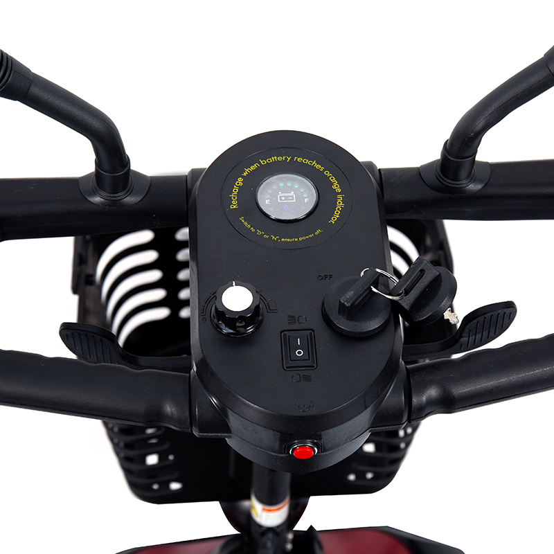 YL-07 Skuter Mobiliti Berkuasa Elektrik Boleh Dilipat Perjalanan 4 Roda dengan Bakul