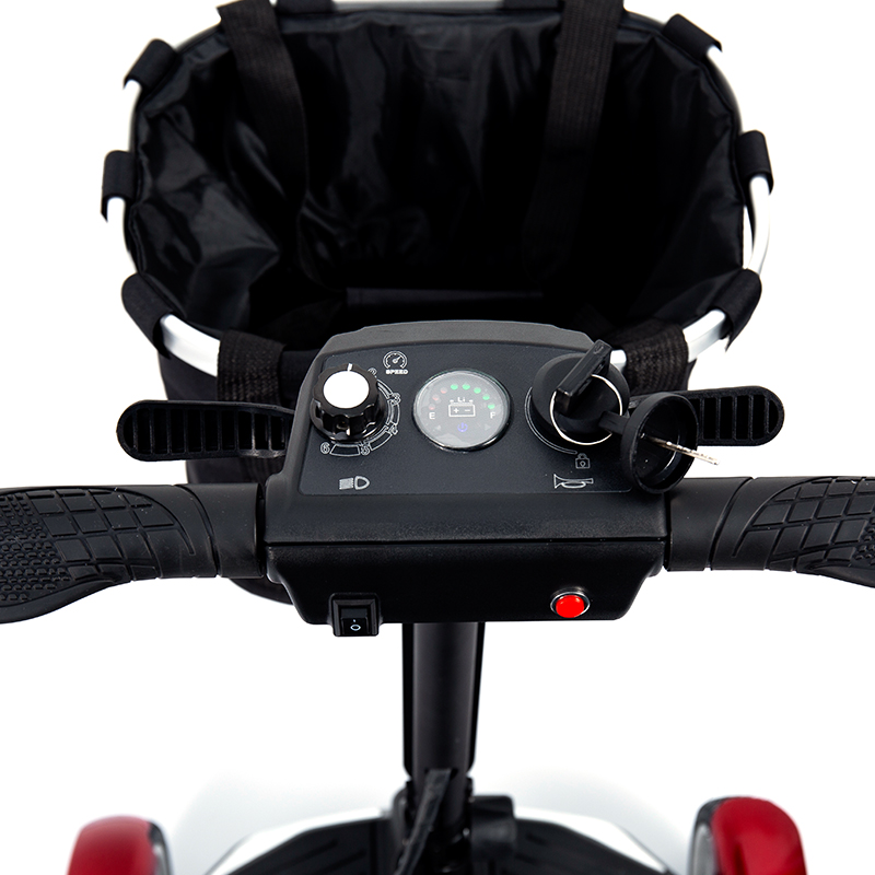 YL-211 Skuter Elektrik Pelancong 4 Roda untuk Warga Emas dengan Lampu Depan LED, Bakul